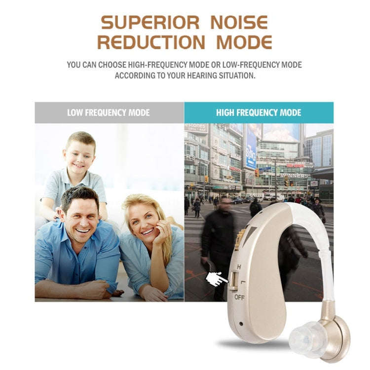 Hearing Aid Audiphones Sound Amplifier EU Plug(Golden)