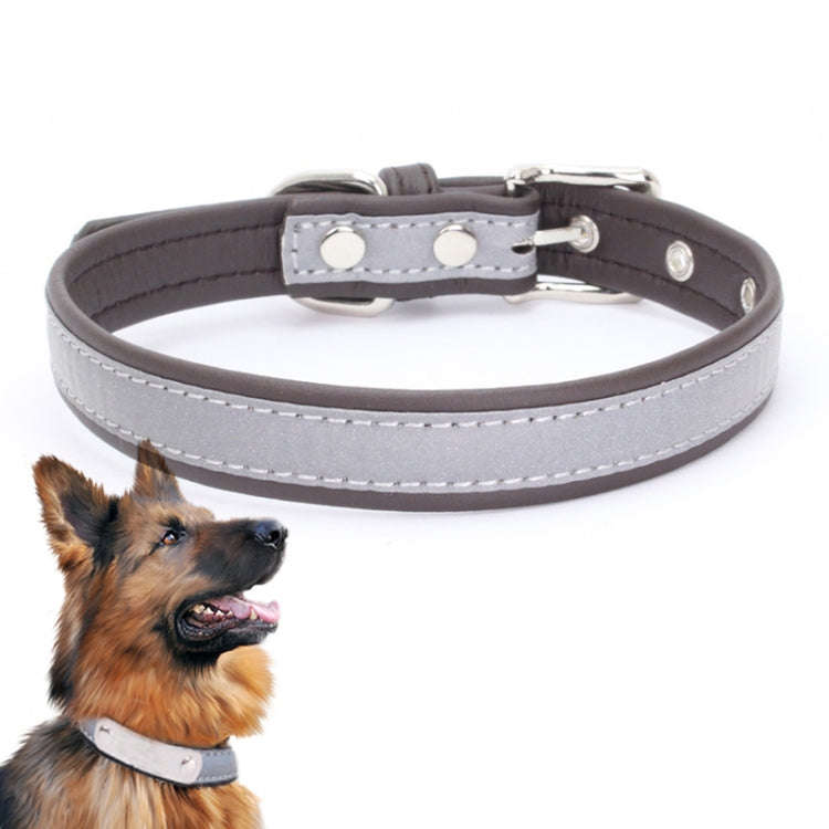 CL181K Pet Soft Reflecting Collar, Size: M(No Iron Sheet Dark Brown)