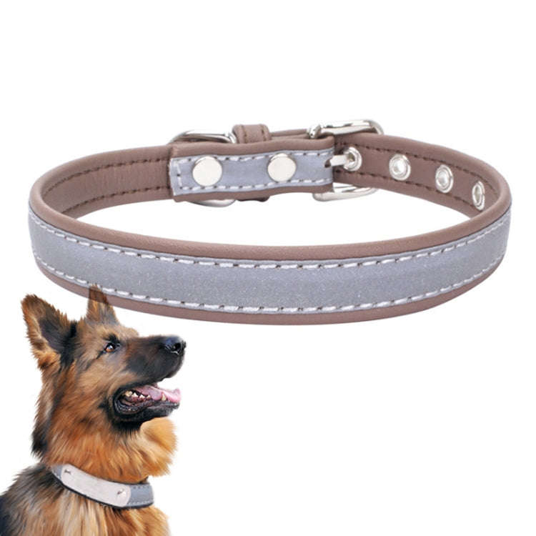 CL181K Pet Soft Reflecting Collar, Size: M(No Iron Sheet Light Brown)