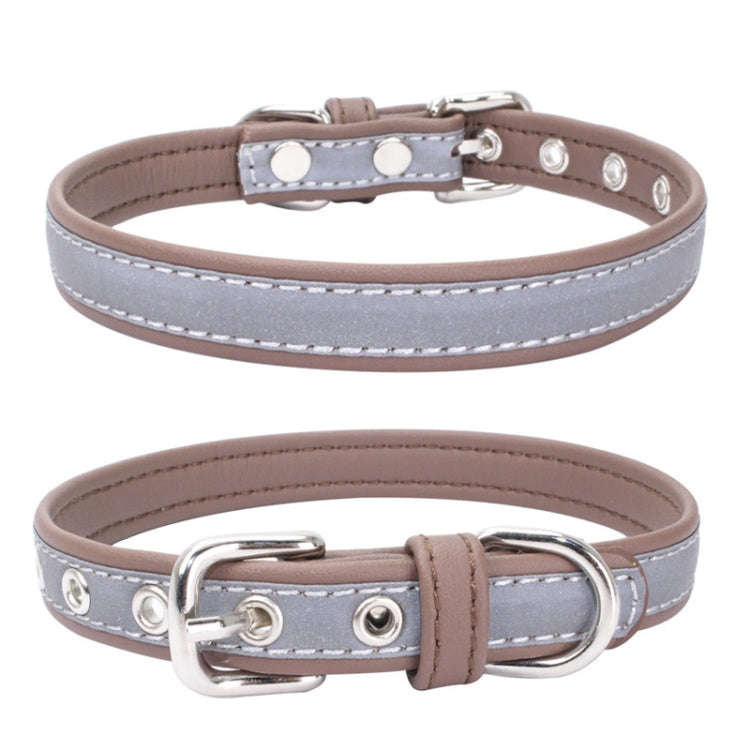 CL181K Pet Soft Reflecting Collar, Size: M(No Iron Sheet Light Brown)