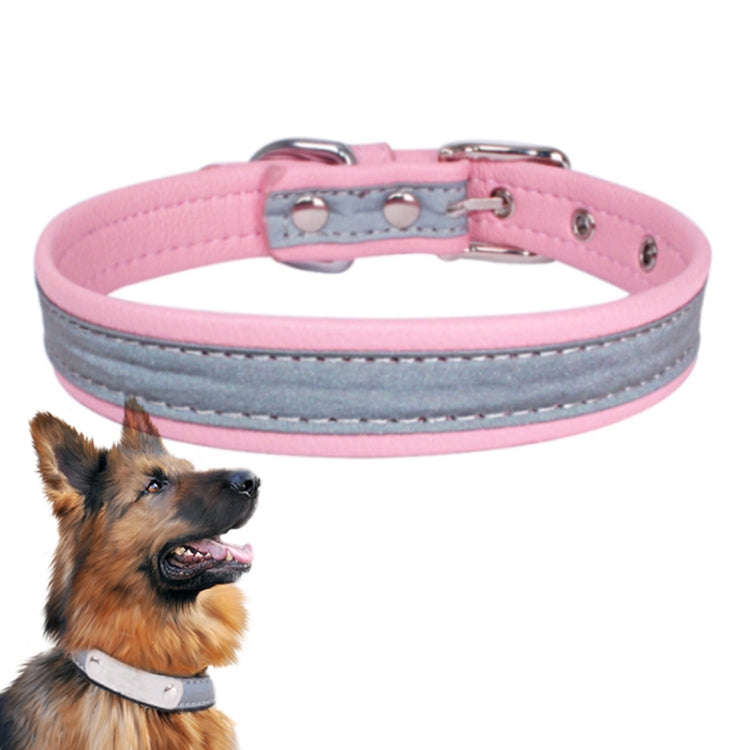 CL181K Pet Soft Reflecting Collar, Size: L(No Iron Sheet Pink)