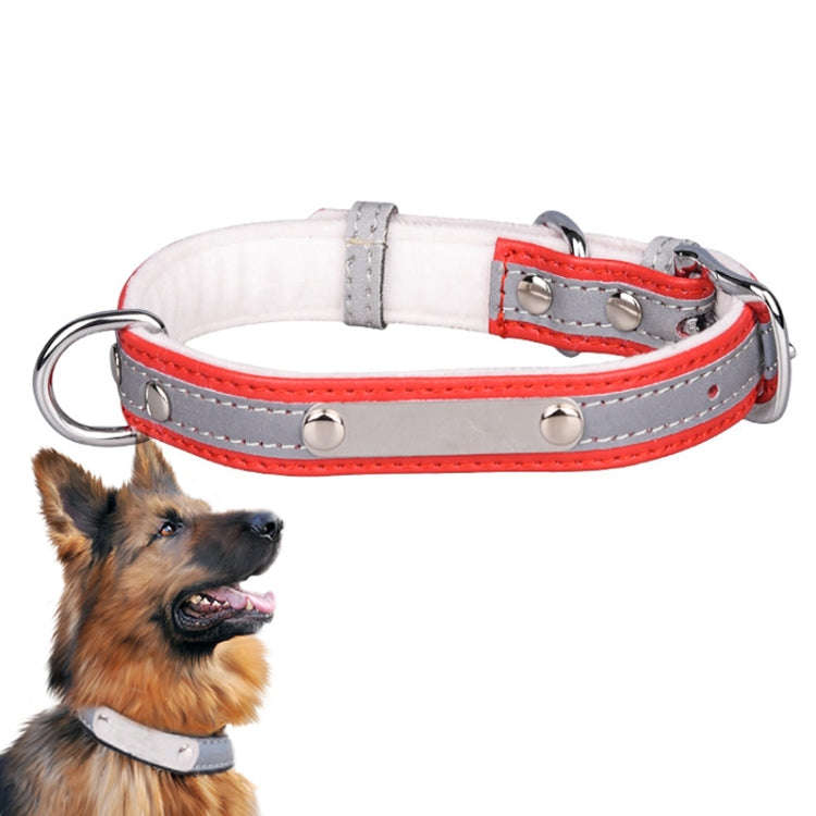 CL181K Pet Soft Reflecting Collar, Size: XS(Velvet Bottom Red)