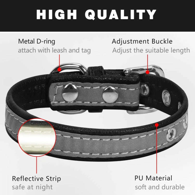 CL181K Pet Soft Reflecting Collar, Size: XS(Velvet Bottom Red)