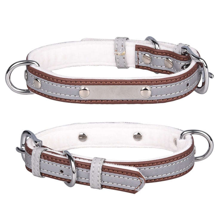 CL181K Pet Soft Reflecting Collar, Size: S(Velvet Bottom Brown)