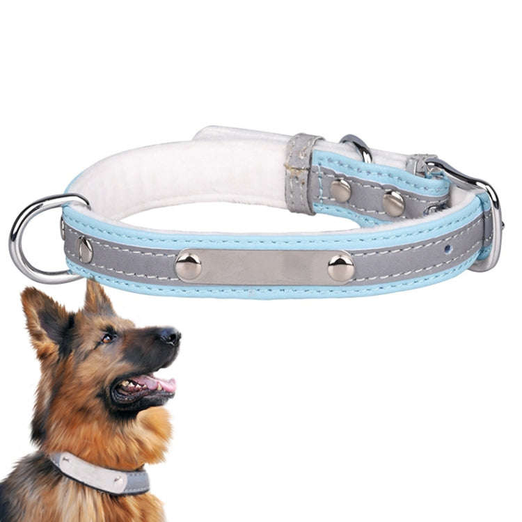 CL181K Pet Soft Reflecting Collar, Size: M(Velvet Bottom Blue)