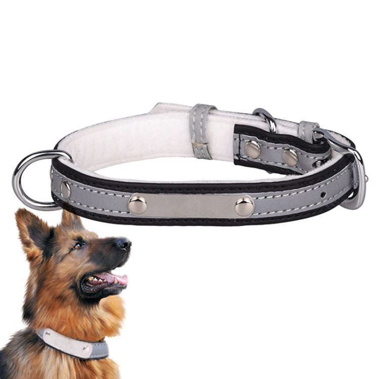 CL181K Pet Soft Reflecting Collar, Size: L(Velvet Bottom Black)