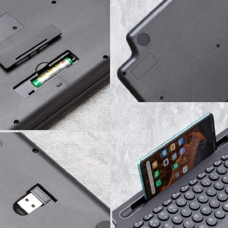 2.4G Bluetooth Wireless Keyboard With Card Slot Bracket No Touchpad