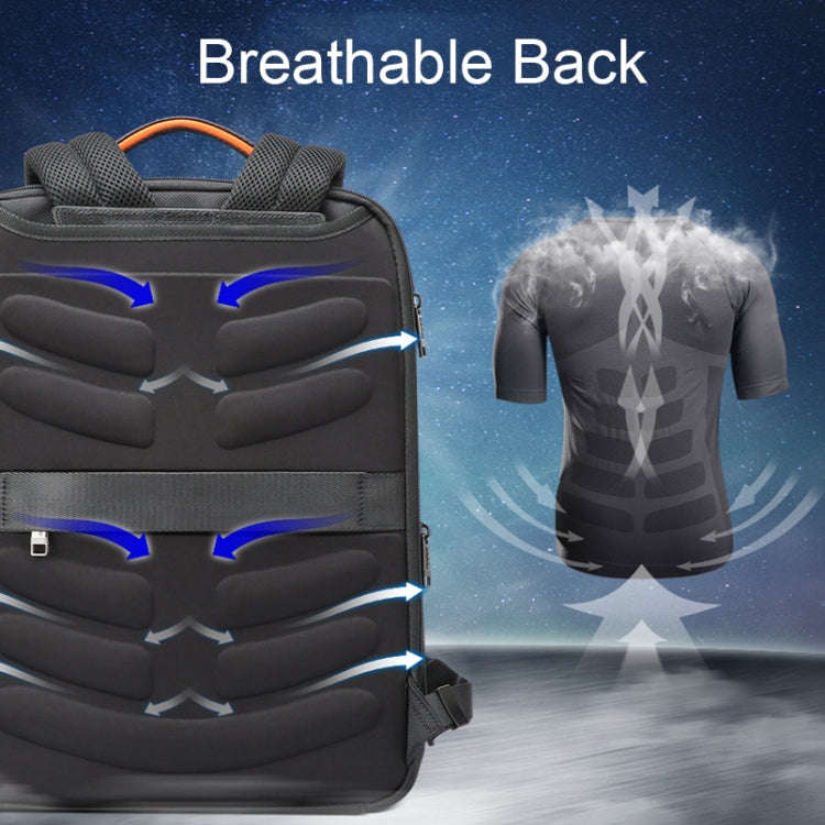 Bopai 61-120621A Outdoor Waterproof Laptop Backpack with USB Charging Port, Spec: Expansion Version
