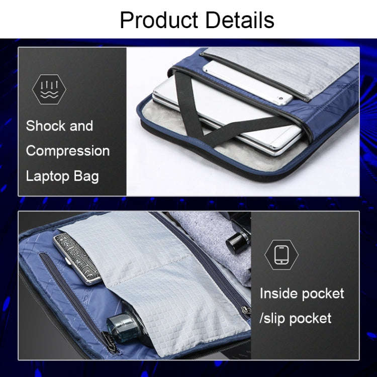 Bopai 61-120621A Outdoor Waterproof Laptop Backpack with USB Charging Port, Spec: Expansion Version