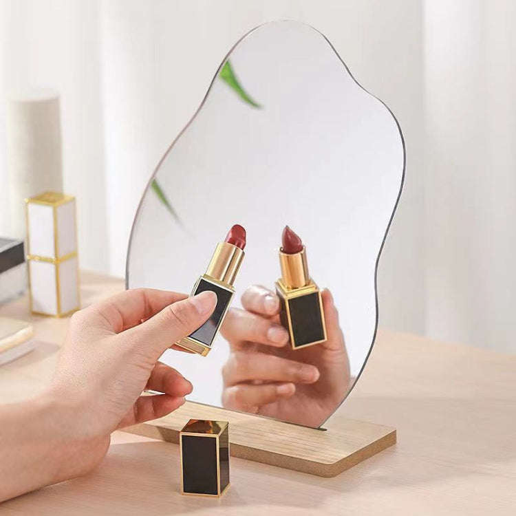 Irregular Acrylic Mirror With Wooden Base Photo Props(Water Wave)