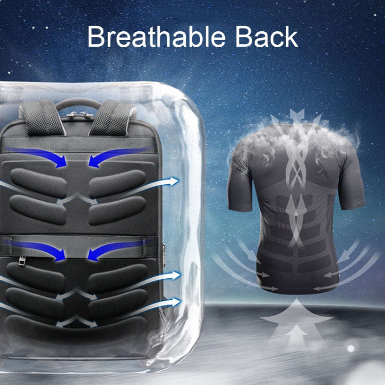 Bopai 61-68118 Multifunctional Wear-resistant Anti-theft Laptop Backpack with USB Charging Hole(S...