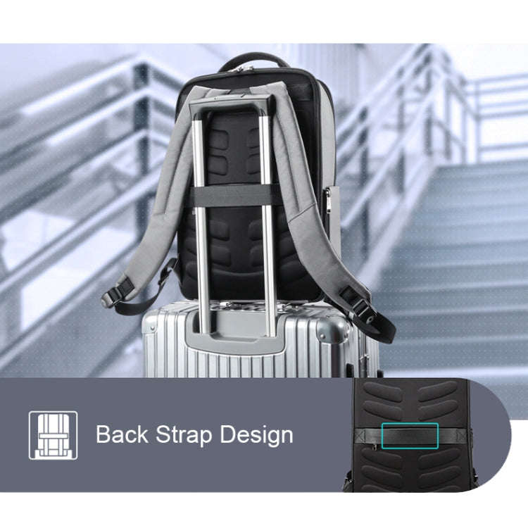 Bopai 61-68118 Multifunctional Wear-resistant Anti-theft Laptop Backpack with USB Charging Hole(S...