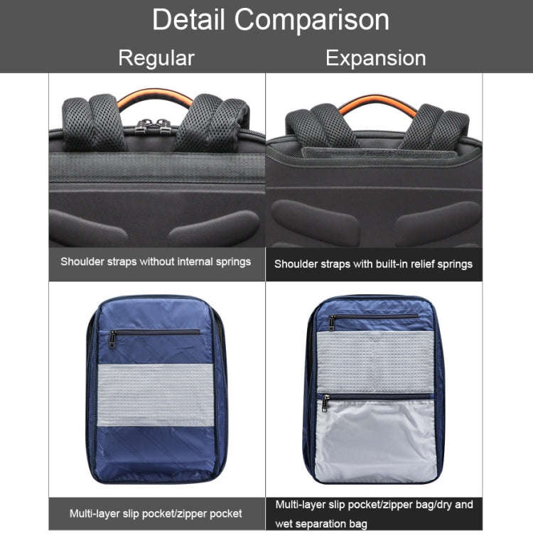 Bopai 61-120691A Waterproof Anti-theft Laptop Backpack with USB Charging Hole, Spec: Regular Version