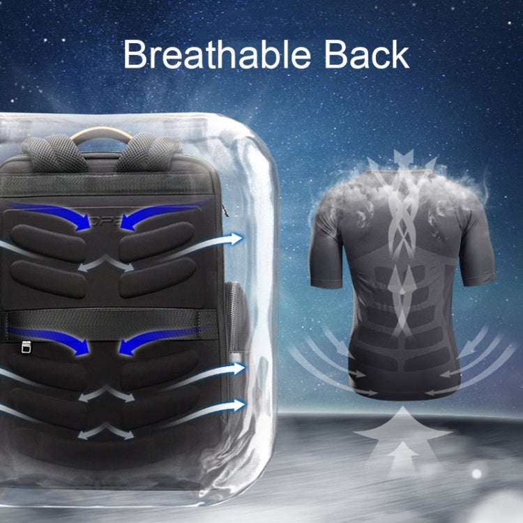 Bopai 61-86611 Multifunctional Wear-resistant Anti-theft Laptop Backpack with USB Charging Hole(B...