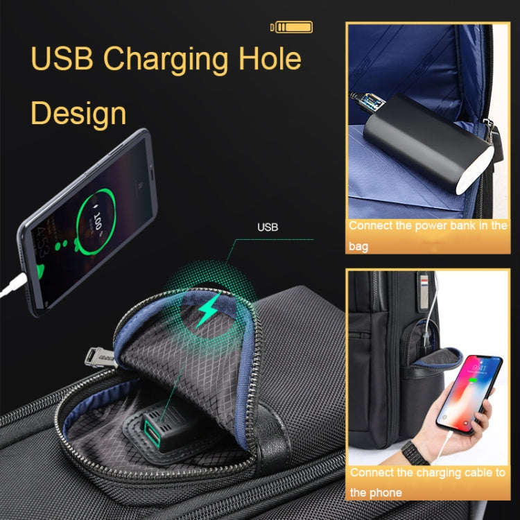 Bopai 61-86611 Multifunctional Wear-resistant Anti-theft Laptop Backpack with USB Charging Hole(B...