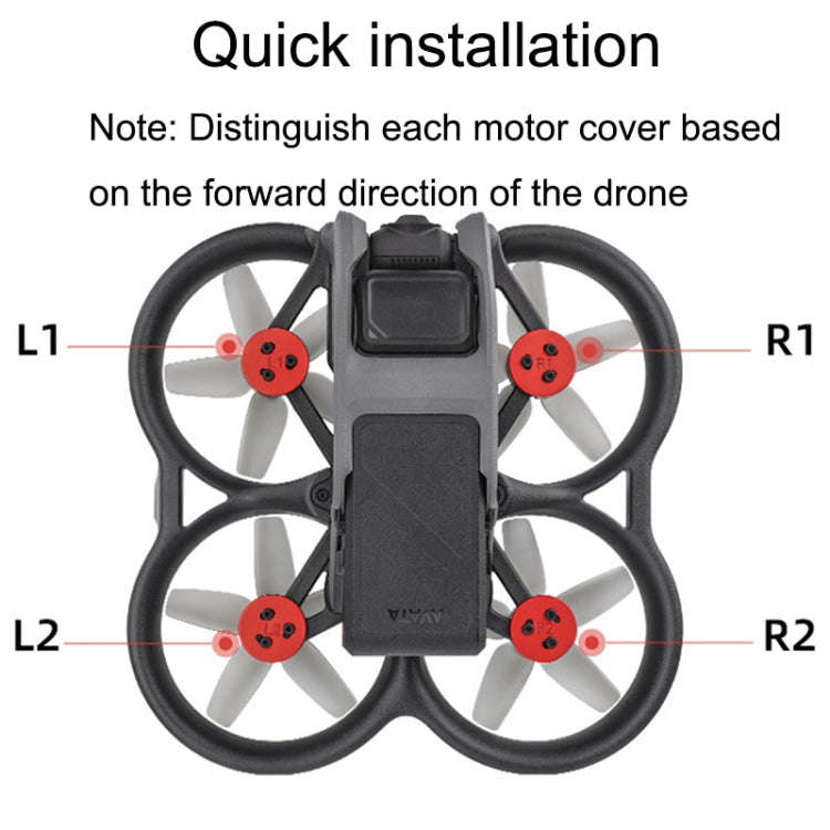 4 PCS / Set Sunnylife AT-MD475 Dust-proof Waterproof Aluminum Alloy Motor Cover For DJI Avata(Red)