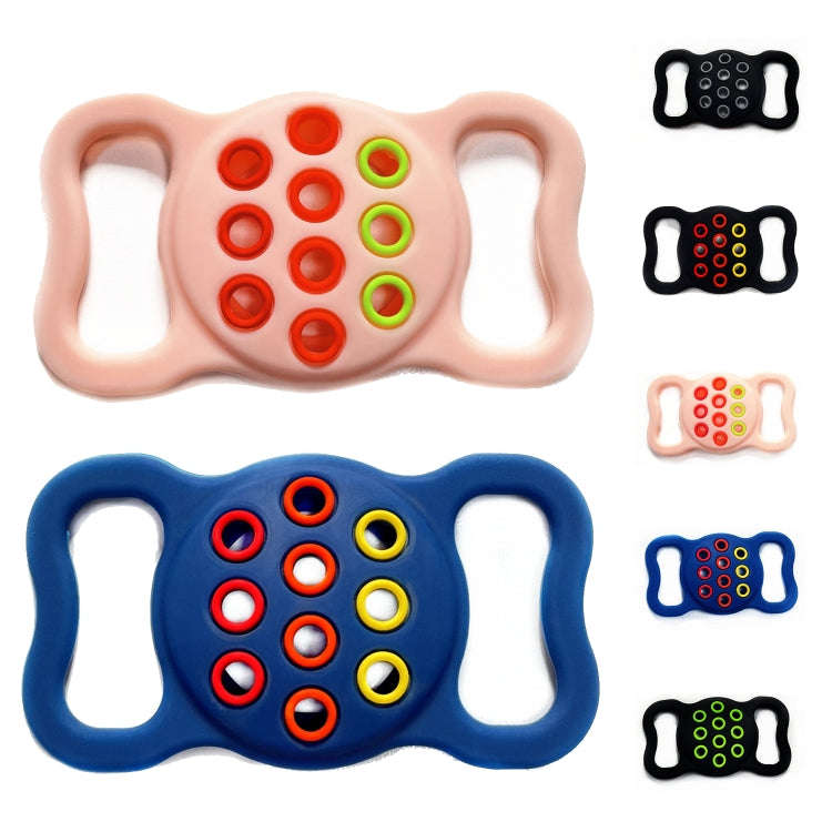 2  PCS Contrast Color Perforated Pet Collar Silicone Cover for AirTag(Black)