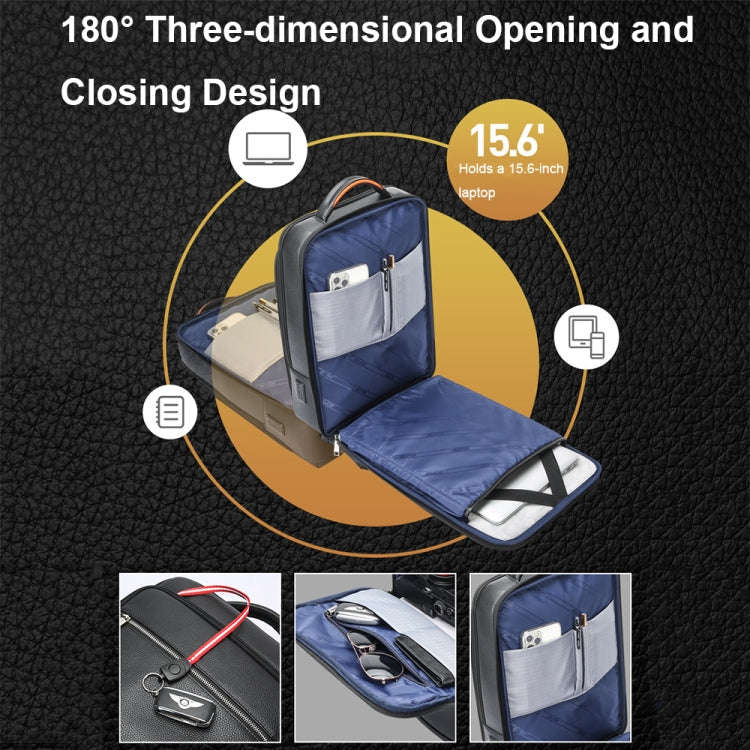 Bopai 61-121561 Multifunctional Anti-theft Laptop Business Backpack with USB Charging Hole(Black)