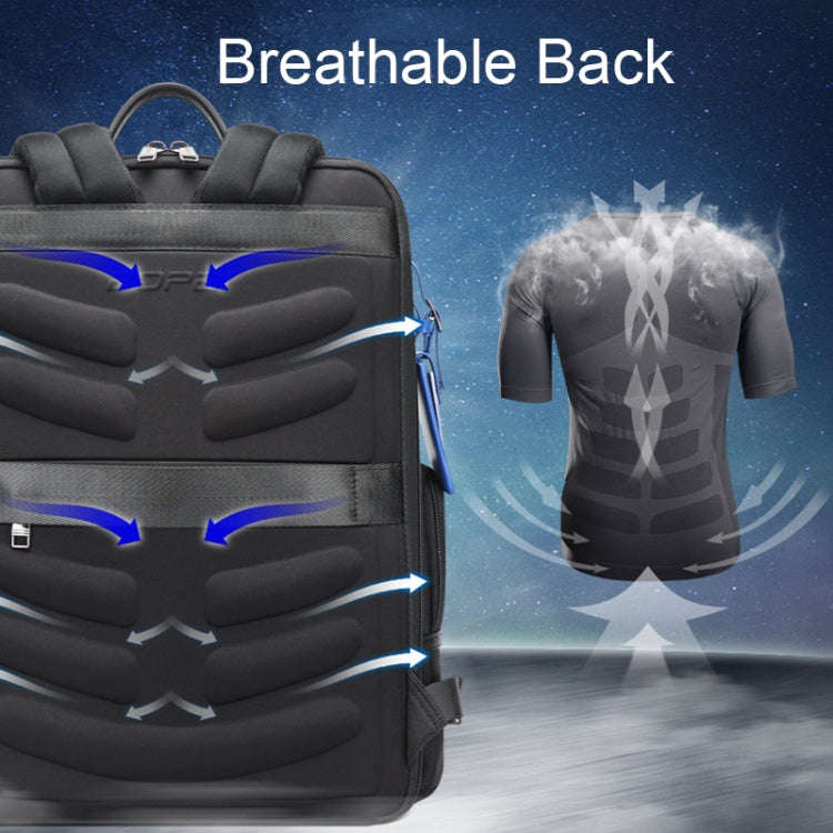 Bopai 61-121981 Multifunctional Anti-theft Laptop Business Backpack with USB Charging Hole(Navy B...