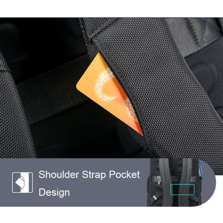 Bopai 61-121981 Multifunctional Anti-theft Laptop Business Backpack with USB Charging Hole(Navy B...