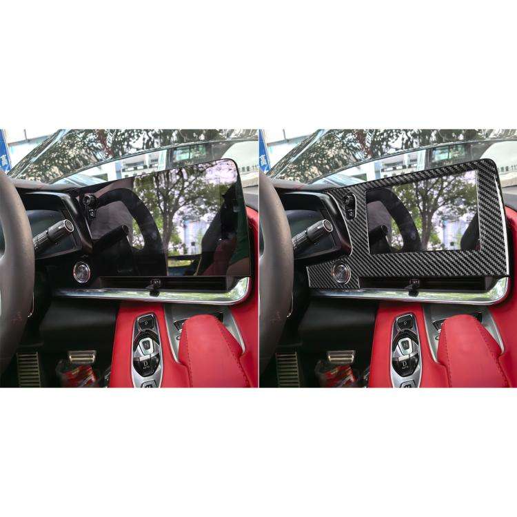 For Chevrolet Corvette C8 Left-Hand Drive Central Control Screen Frame Sticker(Black)