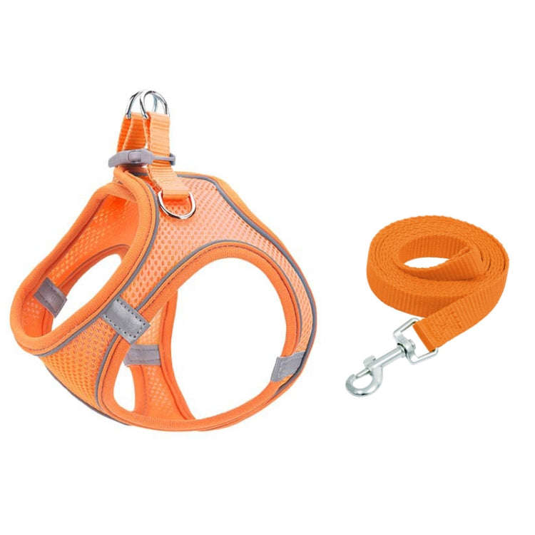 TM050 Pet Chest Strap Vest Type Breathable Reflective Traction Rope M(Vitality Orange)