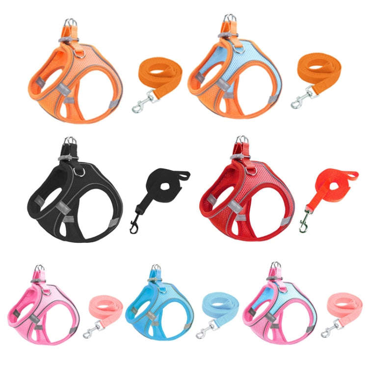 TM050 Pet Chest Strap Vest Type Breathable Reflective Traction Rope M(Blue)