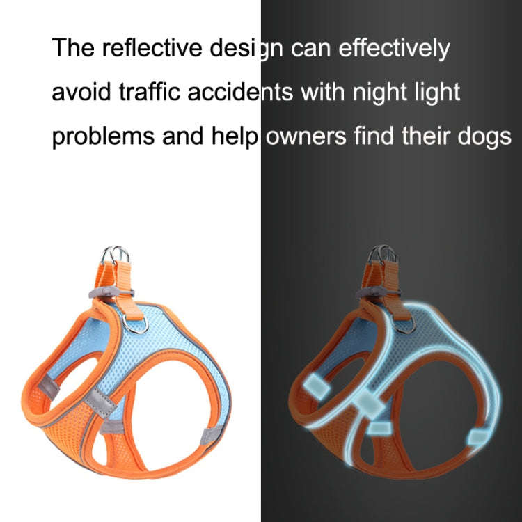 TM050 Pet Chest Strap Vest Type Breathable Reflective Traction Rope M(Blue)