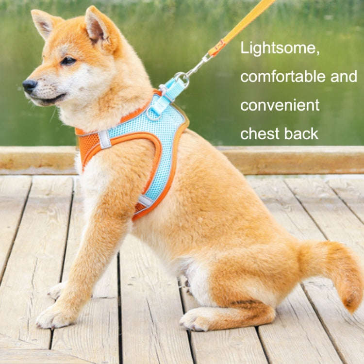 TM050 Pet Chest Strap Vest Type Breathable Reflective Traction Rope M(Blue)