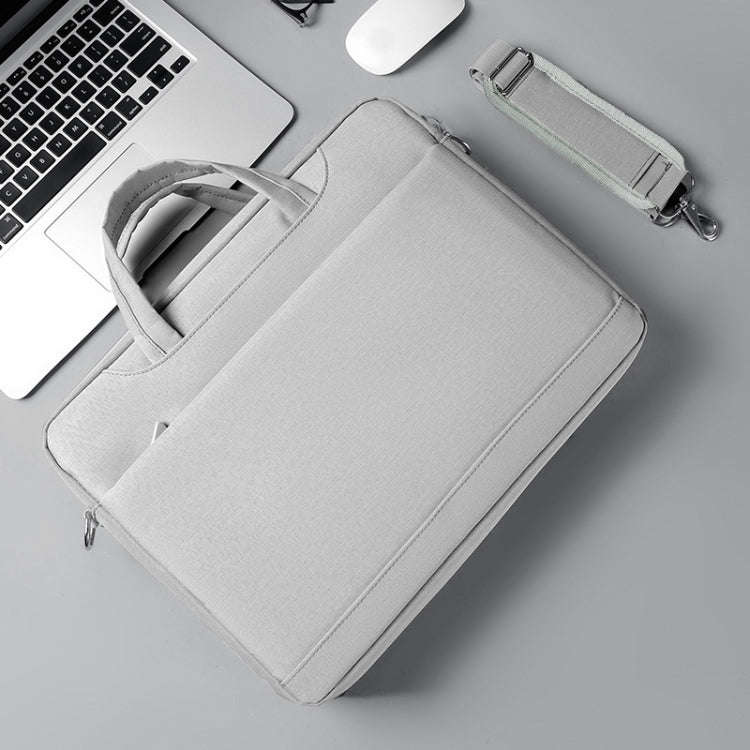 Airbag Thickened Laptop Portable Messenger Bag, Size: 15.6-16.1 inches(Light Gray)