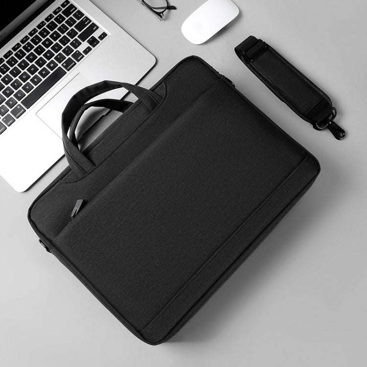 Airbag Thickened Laptop Portable Messenger Bag, Size: 15.6-16.1 inches(Black)