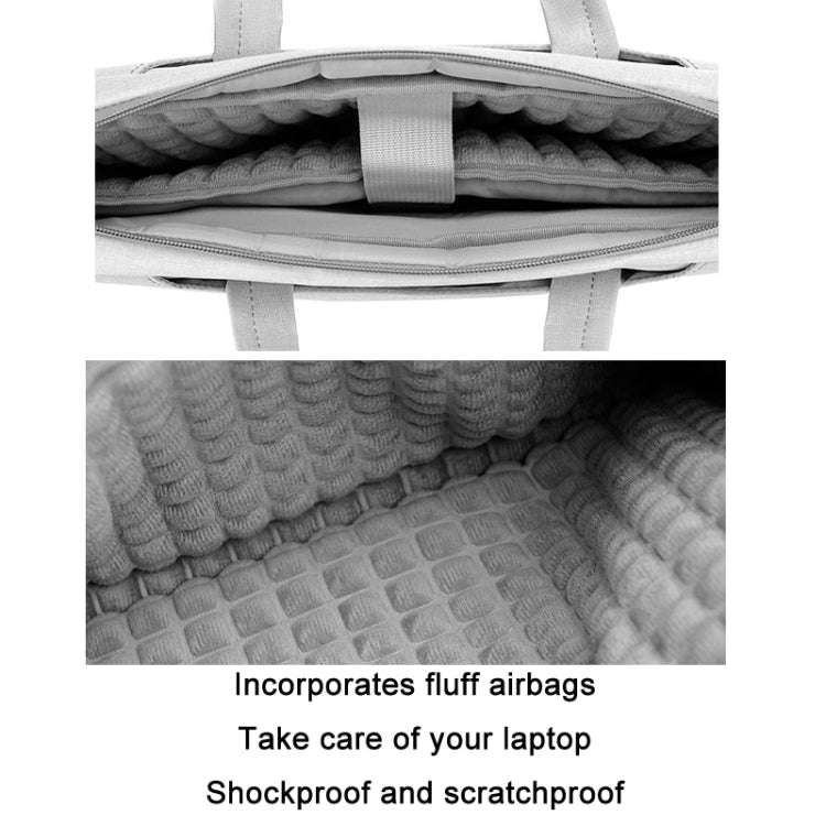 Airbag Thickened Laptop Portable Messenger Bag, Size: 15.6-16.1 inches(Light Gray)