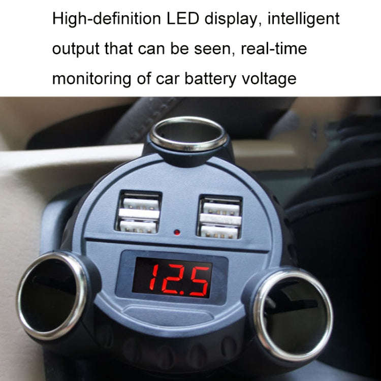 KingNeed C30 Four USB Car Charger 3 In 1 Car Cigarette Lighter