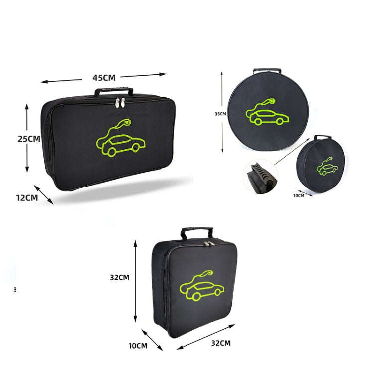 Car Charging Cable Storage Bag Carry Bag For Electric Vehicle Charger Plugs,Spec: Round  With Logo