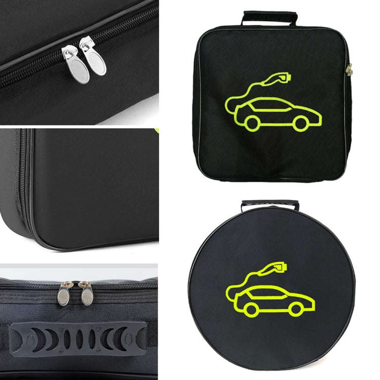 Car Charging Cable Storage Bag Carry Bag For Electric Vehicle Charger Plugs,Spec: Round  With Logo