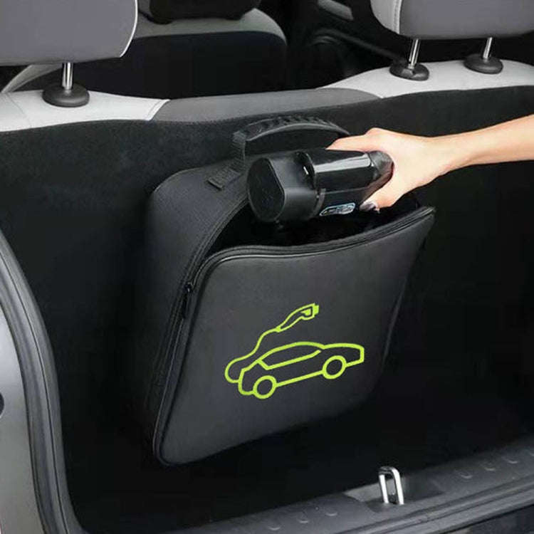 Car Charging Cable Storage Bag Carry Bag For Electric Vehicle Charger Plugs,Spec: Round  With Logo