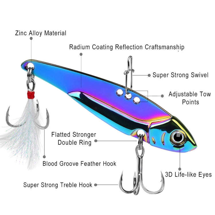 PROBEROS DW559 Colorful VIB Sequenant Far Subsidine Lure Bait, Specification: 15g