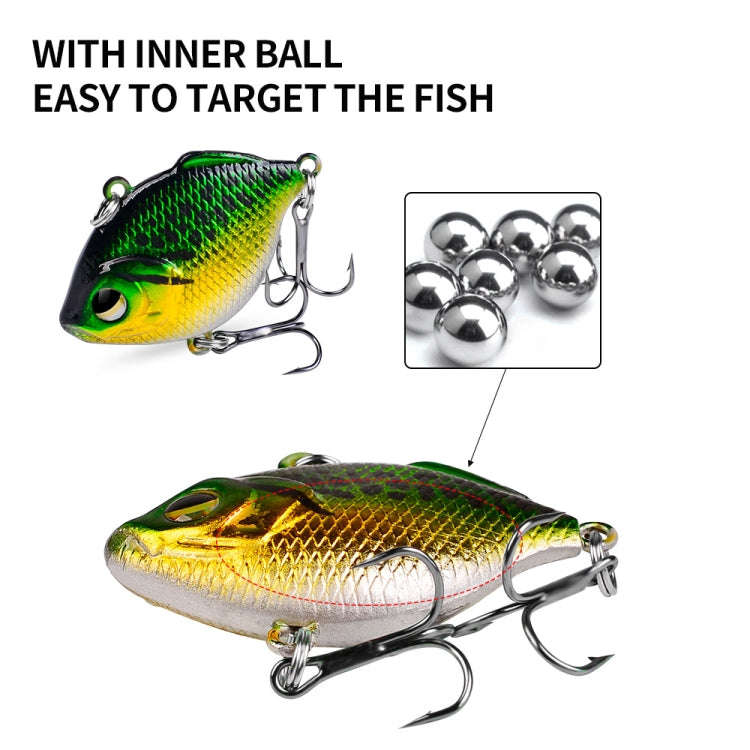 3 PCS PROBEROS DW1044 4.5cm/8.5g Lure Fake Bait Iconic Plastic VIB Hard Bait(C)