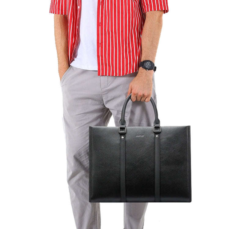 Bopai 11-98711 Multifunctional Business Waterproof Wearable Laptop Handbag(Black)