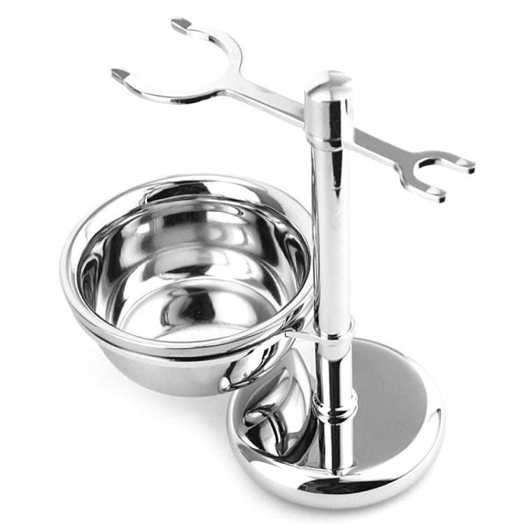 Men Manual Vintage Metal Shaver Stand Set(Silver)