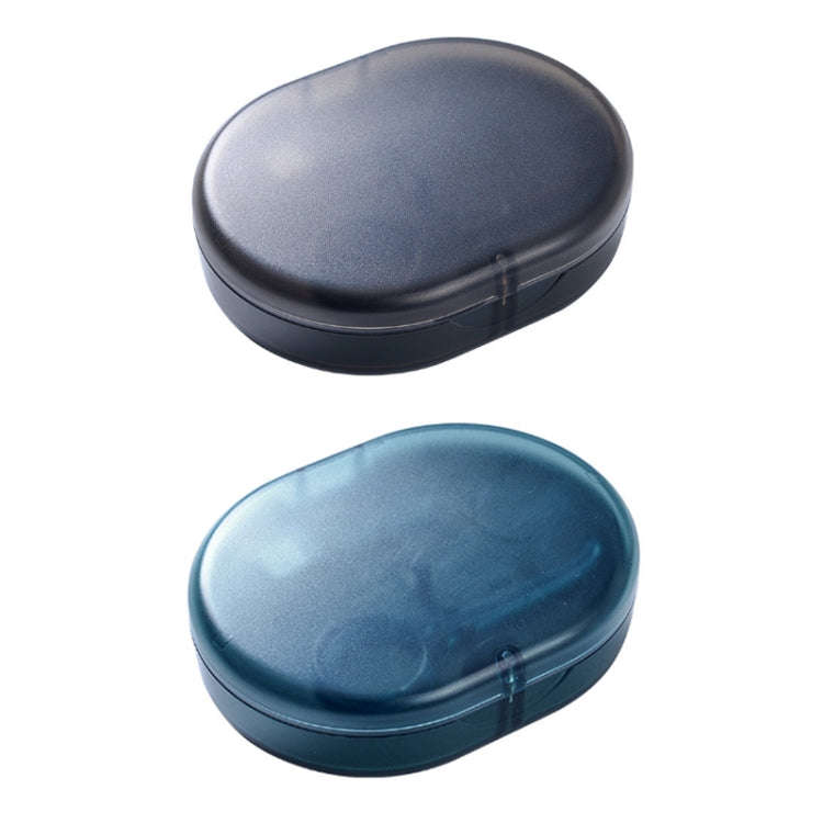 Magnetic Braces Holder Beauty Mirror Storage Box With Chewing Glue(Navy)