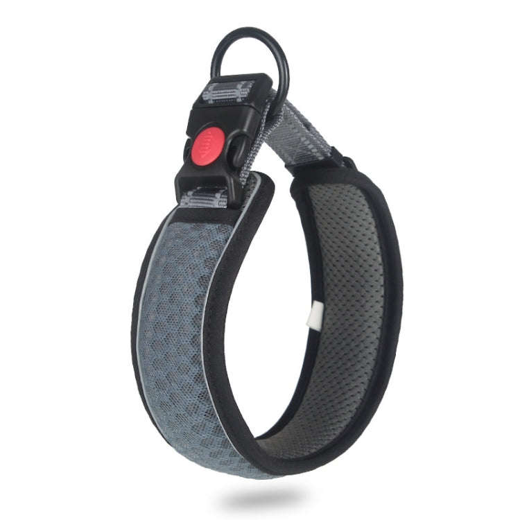Honeycomb Net Dog Collar Neck Collar Breathable Reflective Anti-Strangle Collar XS(Gray)