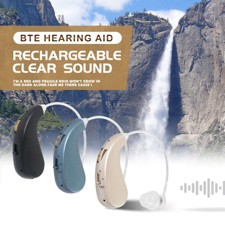 Portable Rechargeable Invisible Hearing Aid US Plug(Gold)
