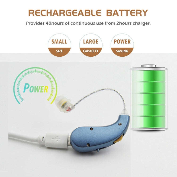 Portable Rechargeable Invisible Hearing Aid US Plug(Gold)