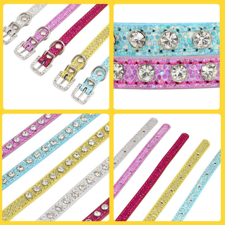 1.5 x 30cm Glitter Diamond Cat Neck Collar Decorative Supplies, Color: No Diamond Golden