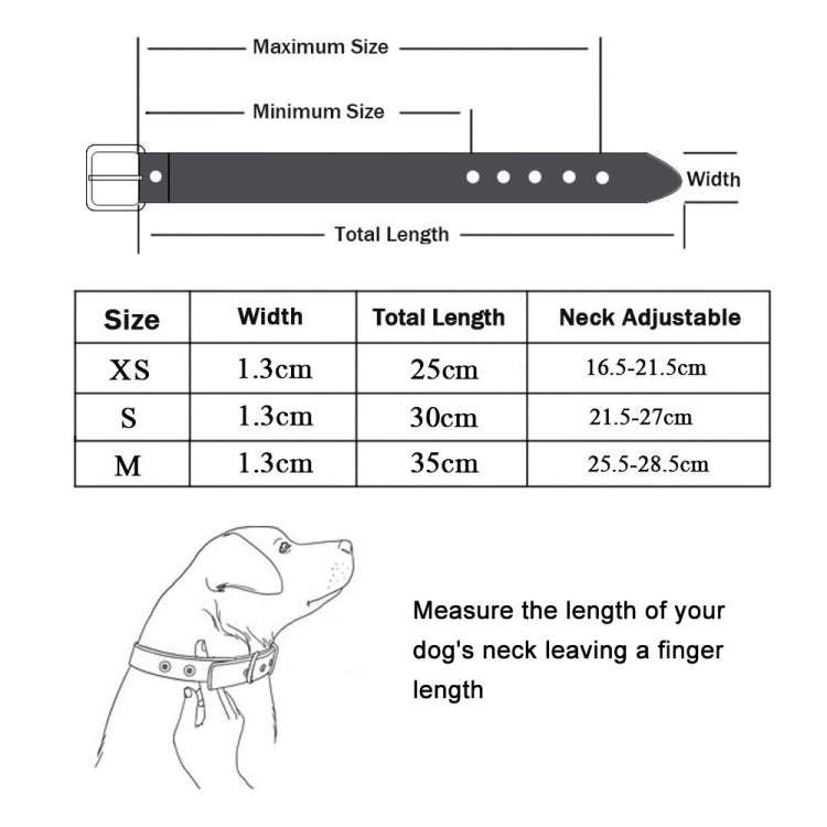 Heart Shaped Pendant PU Leather Dog Collar Pet Dog Leash, Size: S 1.3-30cm(Blue)