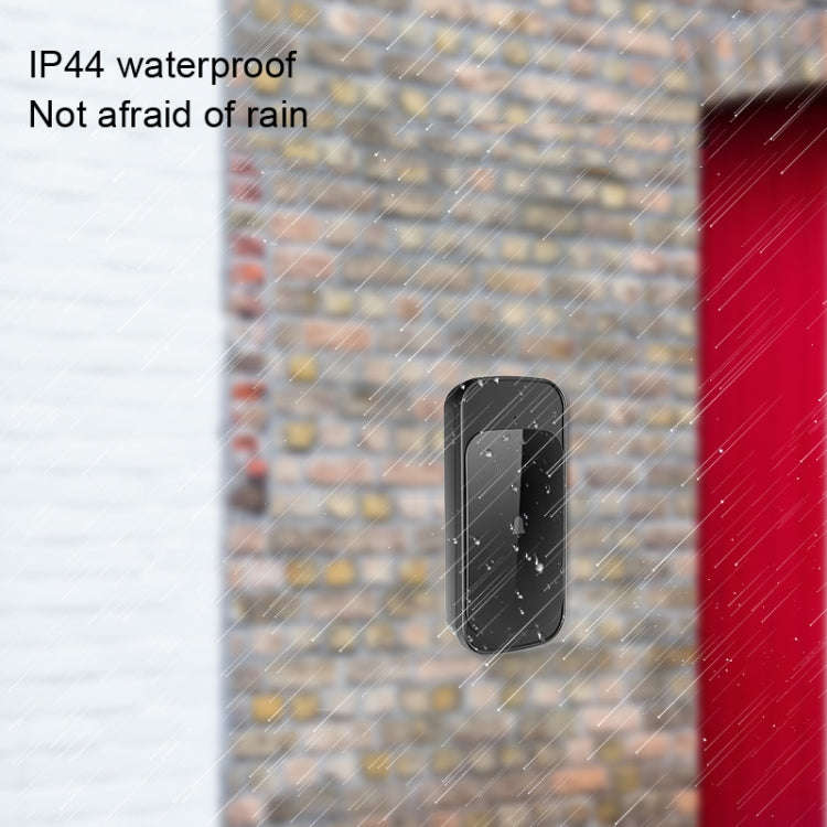 C03 1 For 1 Home Wireless IP44 Waterproof Touch Sensor Doorbell(EU Plug Black)