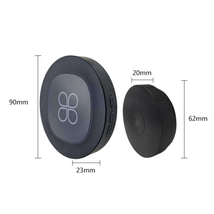 R16 1 For 1 Smart Wireless Self-Powered Hotel Home Electronic Call Doorbell(EU Plug Black)