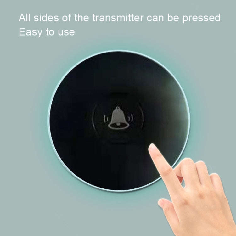 R16 1 For 1 Smart Wireless Self-Powered Hotel Home Electronic Call Doorbell(EU Plug Black)