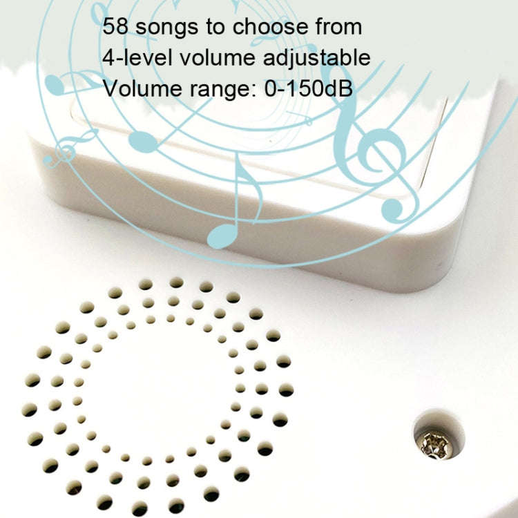 T10-1 1 For 1 Lighting Self-Power Generation Wireless Intelligent Doorbell(EU Plug White)